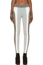 Marc Jacobs Grey Blue Textile And Leather Riding Pants