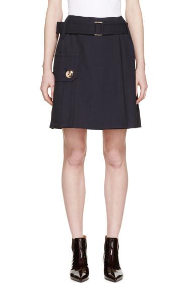 Marc Jacobs Navy Twill Belted Pocket Skirt