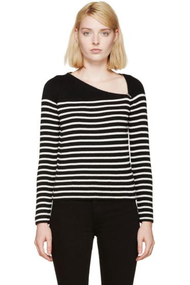 Saint Laurent Black And White Striped Sweater
