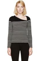 Saint Laurent Black And White Striped Sweater