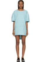 Viktor And Rolf Mint Tweed Jacquard Short Sleeve Dress