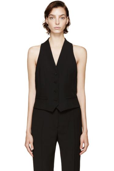 Pallas Black Wool Waistcoat