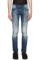 Pierre Balmain Blue Washed Biker Jeans