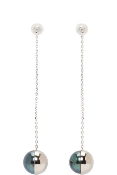 Melanie Georgacopoulos White Gold Arlequin Tasaki Edition Pendant Earrings