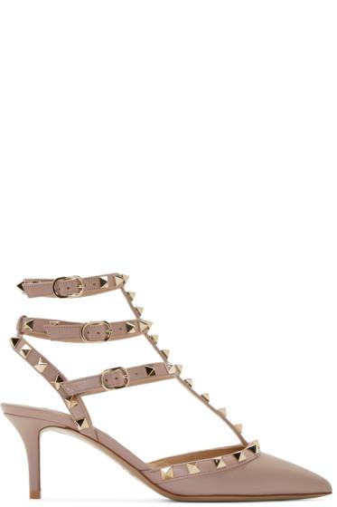 Valentino Pink Rockstud Cage Heels