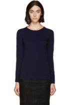 Burberry Prorsum Navy Fringed Knit Sweater