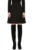 Giambattista Valli Black A-line Silk Skirt