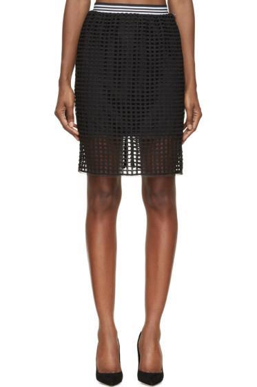 Denis Gagnon Black Lattice Mini Skirt