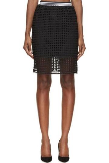 Denis Gagnon Black Lattice Mini Skirt