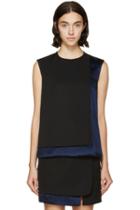 Paco Rabanne Black And Navy Satin Panel Top