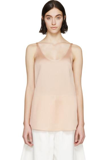 Stella Mccartney Peach Woven Silk Tank Top