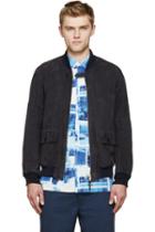 Visvim Navy Nubuck Varsity Jacket