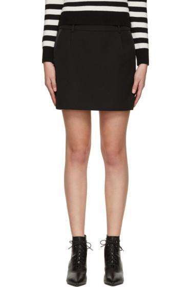 Saint Laurent Black Wool Tuxedo Skirt