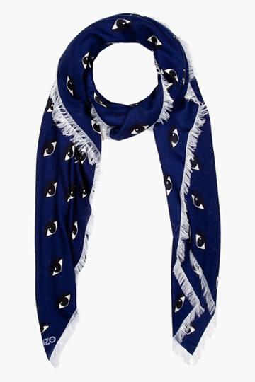 Kenzo Navy Eye Print Scarf