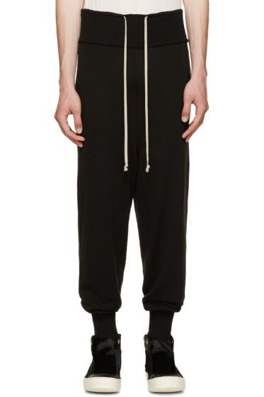 Rick Owens Black Wool Lounge Pants