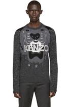 Kenzo Black And Grey Tiger Sweater