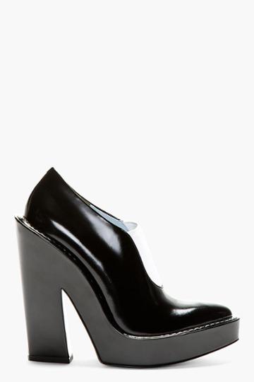 Alexander Wang Black And White Patent Leather Marine Heels
