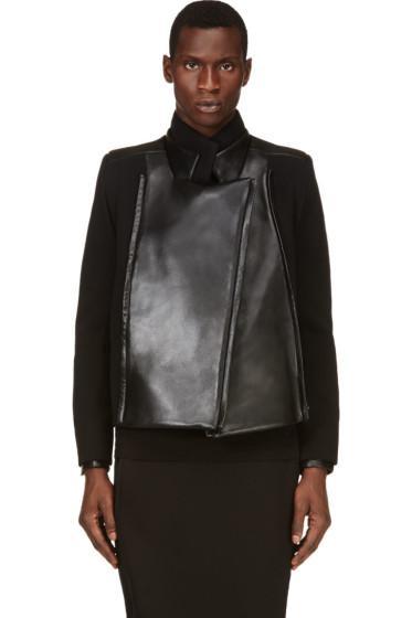 Rad By Rad Hourani Black Leather Panel Jacket