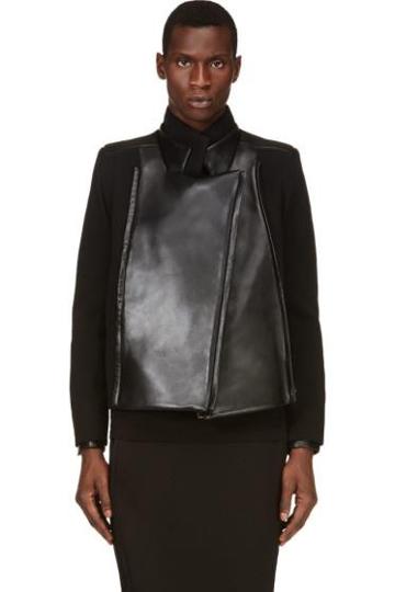 Rad By Rad Hourani Black Leather Panel Jacket