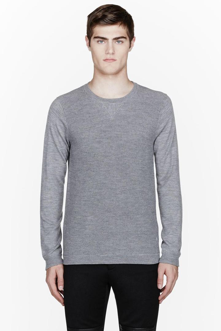 Slvr Grey Ribbed Knit Sweater