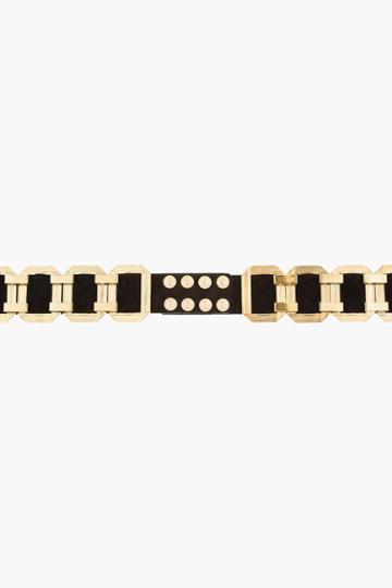 Balmain Black Suede Gold-hardware Statement Belt