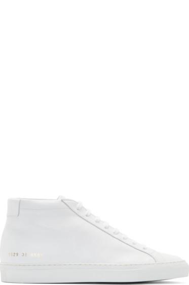 Common Projects White Original Achilles Mid-top Sneakers