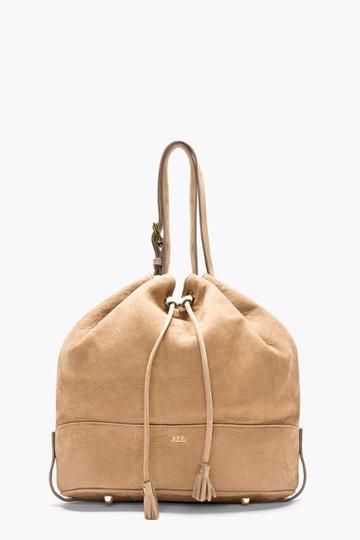 A.p.c. Beige Nubuck Bucket Bag