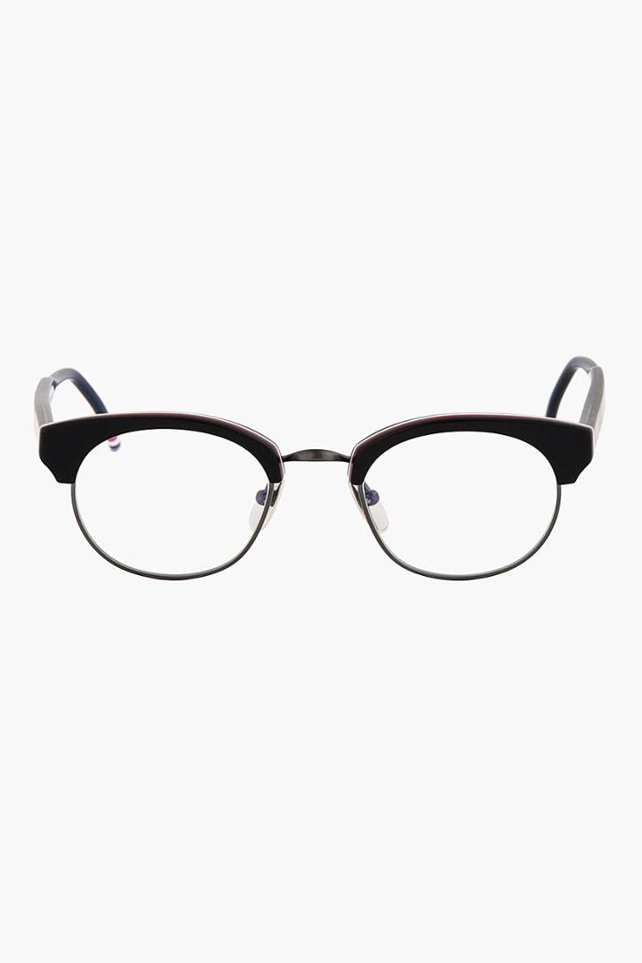 Thom Browne Matte Black Horn Rim Glasses