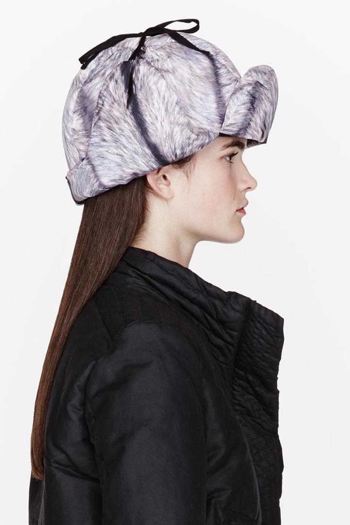 Mm6 Maison Martin Margiela Silver Fox Fur Print Chapka