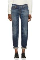 R13 Blue Relaxed Skinny Jeans