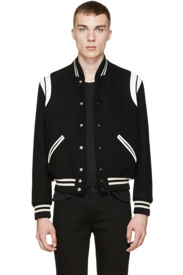 Saint Laurent Black Teddy Bomber Jacket