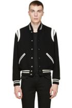 Saint Laurent Black Teddy Bomber Jacket