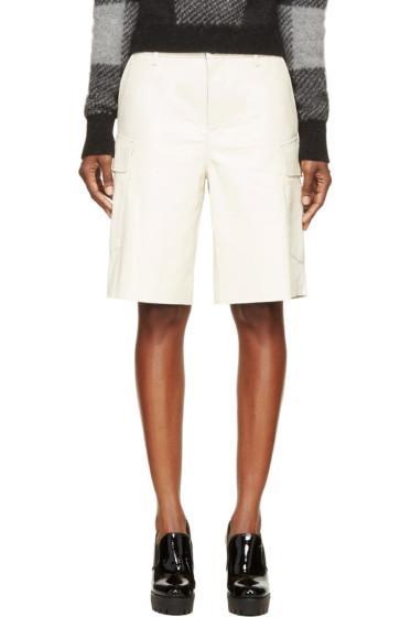 Rag And Bone Cream Leather Combat Shorts