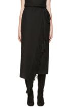 Lanvin Black Fringed Wrap Skirt