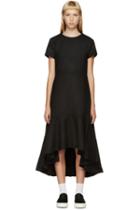 Edit Black Wool Flounce Dress
