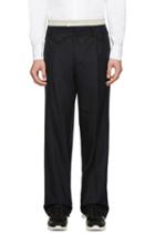 Kolor Navy Embroidered Wool Trousers