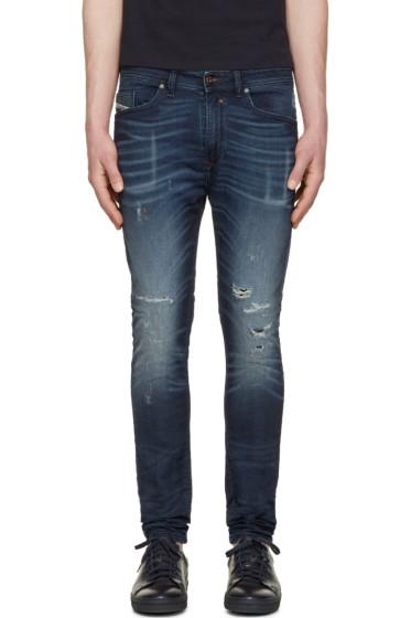 Diesel Blue Distressed Spencer-ne Jogg Jeans