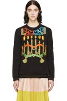 Peter Pilotto Black Robe Embroideries Sweatshirt