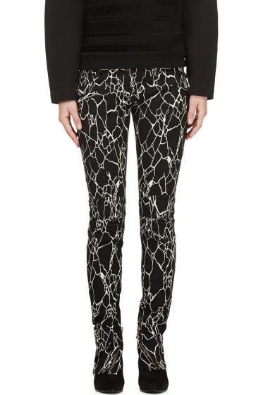 Balmain Black And White Printed Jeans