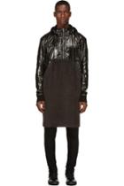 Damir Doma Black Fleece And Nylon Runway Coat