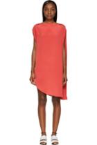 Calvin Klein Collection Strawberry Sleeveless Circular Drape Tamara Dress