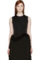 Simone Rocha Black Feather Trimmed Top