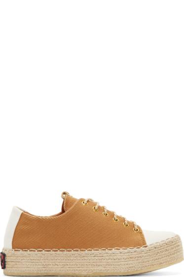 Visvim Brown Prima Folk Lace-up Sneakers