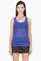 Richard Nicoll Blue Mesh Tank Top
