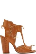 Maison Margiela Tan Leather Stitch Sandals