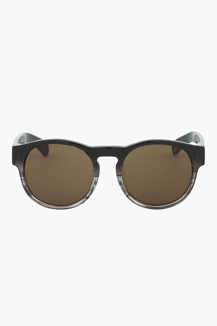 Dries Van Noten Grey Gradient Horn Rimmed Round Sunglasses