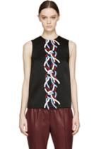 Christopher Kane Black Rope Embroidered Tank Top