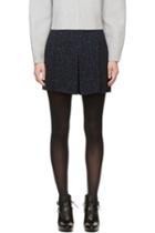 Proenza Schouler Black And Blue Splatter Print Hybrid Shorts
