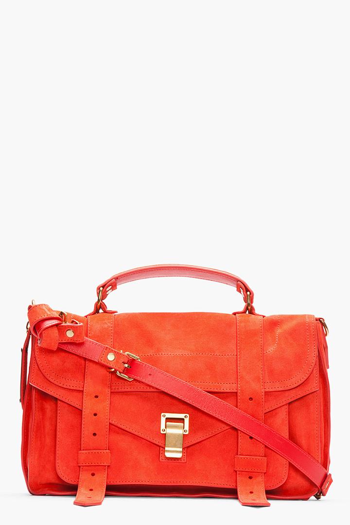 Proenza Schouler Medium Poppy Red Suede Ps1 Messenger Bag