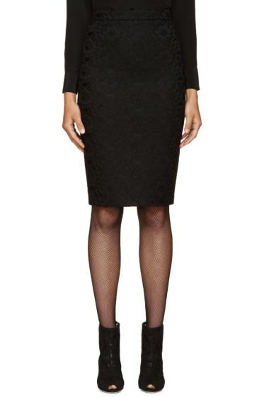 Givenchy Black Net And Lace Pencil Skirt